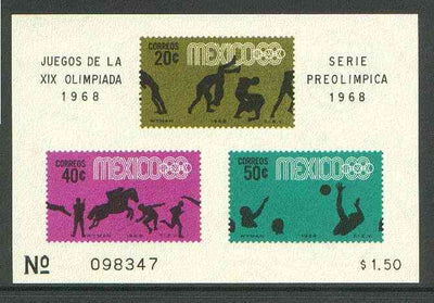 Mexico 1968 Olympic Games (4th Issue - Postage) imperf m/sheet showing Wrestling, Water Polo & Various Sports unmounted mint, SG MS 1164a