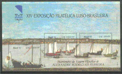 Brazil 1992 Lubrapex '92 Stamp Exhibition (Ships) m/sheet unmounted mint SG MS 2531