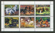 Fujeira 2000 Dogs perf sheetlet containing set of 6 values unmounted mint