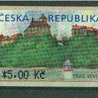 Czech Republic 2000 Veveri Castle self-adhesive label (5k denomination) showing the Castle above the Brno Dam unmounted mint
