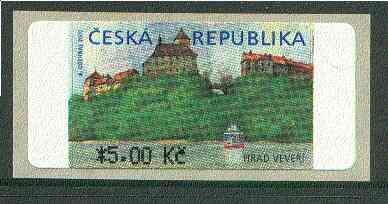 Czech Republic 2000 Veveri Castle self-adhesive label (5k denomination) showing the Castle above the Brno Dam unmounted mint