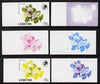 Lesotho 1984 Butterflies Queen Purple Tip 75s value x 6 imperf progressive proofs comprising various individual or combination composites