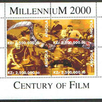 Angola 2000 Century of Film perf sheetlet containing set of 4 values (Elvis, Louis Armstrong etc) unmounted mint