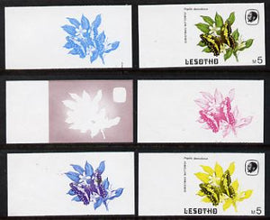 Lesotho 1984 Butterflies Christmas Butterfly 5m (top value) x 6 imperf progressive proofs comprising various individual or combination composites