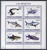 Comoro Islands 2009 Sharks perf sheetlet containing 6 values unmounted mint