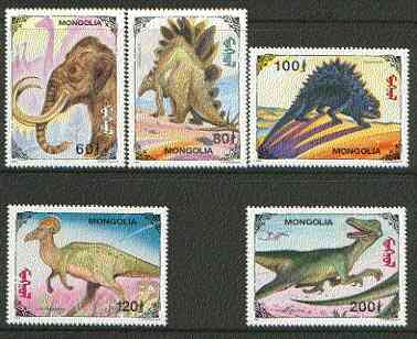 Mongolia 1994 Prehistoric Animals set of 5 unmounted mint SG 2480-84*