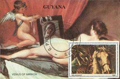 Guyana 1990 Velazquez perf m/sheet (Venus of Mirror) cto used