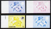 Lesotho 1984 Butterflies African Migrant 6s value x 4 imperf progressive proofs comprising various individual or combination composites unmounted mint