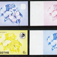 Lesotho 1984 Butterflies African Migrant 6s value x 4 imperf progressive proofs comprising various individual or combination composites unmounted mint