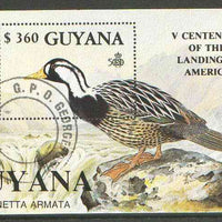 Guyana 1991 Discovery of America perf m/sheet (Duck) cto used