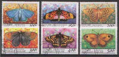 Togo 1999 Butterflies perf set of 6 fine cto used*