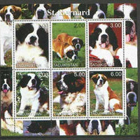 Tadjikistan 2000 St Bernard Dogs perf sheetlet containing set of 6 values