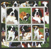 Tadjikistan 2000 St Bernard Dogs perf sheetlet containing set of 6 values