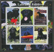 Kyrgyzstan 2000 Black labrador Retriever Dogs perf sheetlet containing set of 6 values unmounted mint