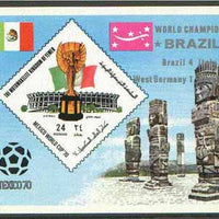 Yemen - Royalist 1970 World Cup Football 24b value (diamond shaped) imperf m/sheet unmounted mint opt'd 'Brazil World Champions' in silver