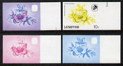 Lesotho 1984 Butterflies Suffused Acraea 10s value x 4 imperf progressive proofs comprising various individual or combination composites