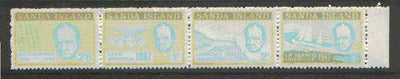 Sanda Island 1970 Churchill perf def strip of 4 (Chichester Boat, Forest etc) unmounted mint (Rosen S177-80)