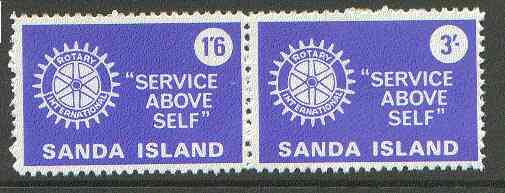 Sanda Island 1970 Rotary Clubs se-tenant perf set of 2 (1s6d & 3s blue) unmounted mint