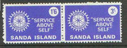 Sanda Island 1970 Rotary Clubs se-tenant perf set of 2 (1s6d & 3s blue) unmounted mint