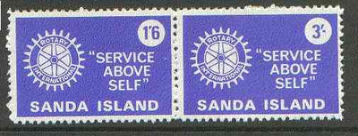 Sanda Island 1970 Rotary Clubs se-tenant perf set of 2 (1s6d & 3s blue) unmounted mint