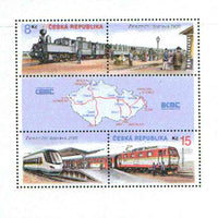 Czech Republic 2000 Railway Centenary m/sheet containing set of 2 plus 3 labels unmounted mint