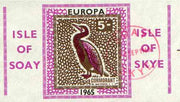 Isle of Soay 1965 Europa (Cormorant) 5s value imperf, fine used with Soay cancellation