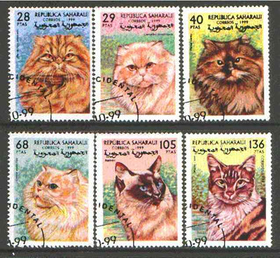 Sahara Republic 1999 Domestic Cats set of 6 fine cto used*