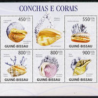 Guinea - Bissau 2009 Shells & Coral perf sheetlet containing 5 values unmounted mint