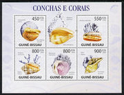 Guinea - Bissau 2009 Shells & Coral perf sheetlet containing 5 values unmounted mint