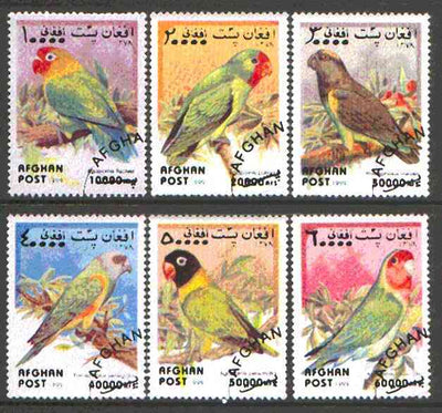 Afghanistan 1999 Parrots set of 6 fine cto used*