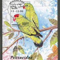 Afghanistan 1999 Parrots m/sheet fine cto used