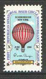 United States 1978 First Republican Senatorial Inner Circle Manned Balloon Flight Label (with Ronald Reagan's signature) unmounted mint*