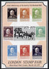 Exhibition souvenir sheet for 1979 London Stamp Fair showing Portugal Rowland Hill set of 8 unmounted mint