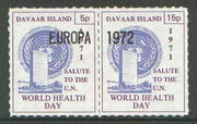 Davaar Island 1971 Rouletted 5p & 15p blue & purple se-tenant pair (Salute to the UN - World Health Day) opt'd EUROPA 1972 unmounted mint