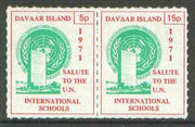 Davaar Island 1971 Rouletted 5p & 15p red & green se-tenant pair (Salute to the UN - International Schools) produced for use during Great Britain Postal strike unmounted mint