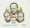 Davaar Island 1973 Churchill Commen unmounted mint 25p imperf (square) opt'd EUROPA 1973