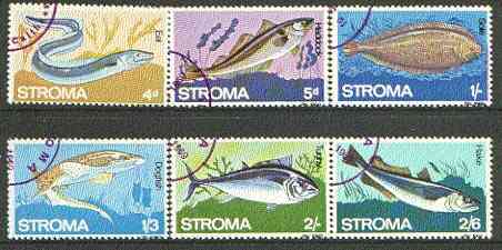 Stroma 1969 Fish complete set of 6 each fine used with Stroma cancel