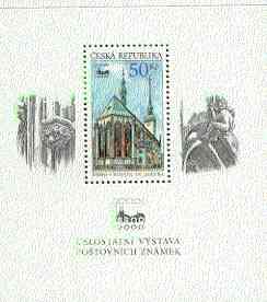 Czech Republic 2000 BRNO 2000 Stamp Exhibition m/sheet showing Church of St James (with famous naked man) unmounted mint