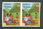 Philippines 1985 Tree Week 1p20 imperf pair on gummed wmk'd paper (from the single imperf archive sheet) as SG 1924