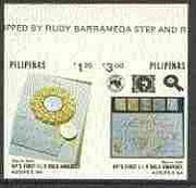 Philippines 1984 Philatelic Week imperf se-tenant pair on gummed wmk'd paper (from the single imperf archive sheet) as SG 1848a