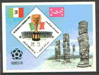 Yemen - Royalist 1970 World Cup Football 24b value (diamond shaped) imperf m/sheet unmounted mint