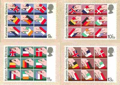 Great Britain 1979 First Direct Elections to European Assembly set of 4 PHQ cards unused and pristine