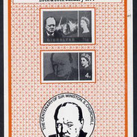 Exhibition souvenir sheet for 1974 5th York Coin & Stamp Fair showing Churchill stamps unmounted mint