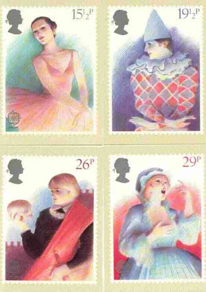 Great Britain 1982 Europa - British Theatre set of 4 PHQ cards unused and pristine