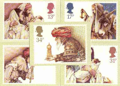 Great Britain 1984 Christmas set of 5 PHQ cards unused and pristine