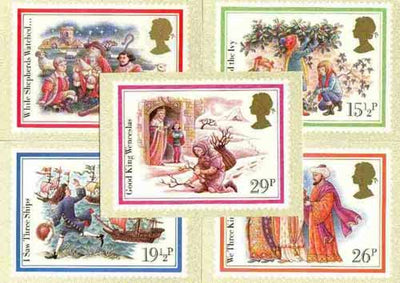 Great Britain 1982 Christmas - Carols set of 5 PHQ cards unused and pristine