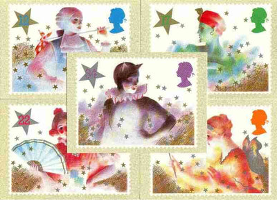 Great Britain 1985 Christmas -Pantomime Characters set of 5 PHQ cards unused and pristine