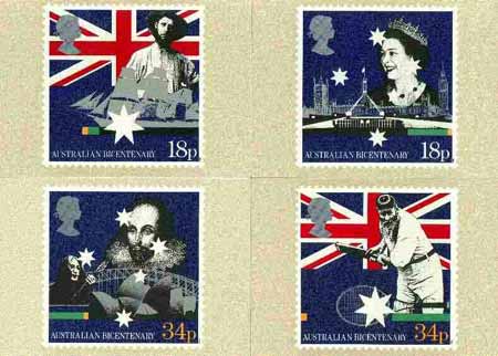 Great Britain 1988 Bicentenary of Australian Settlement set of 4 PHQ cards unused and pristine