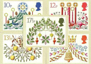 Great Britain 1980 Christmas set of 5 PHQ cards unused and pristine