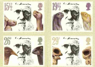Great Britain 1982 Death Centenary of Charles Darwin set of 4 PHQ cards unused and pristine